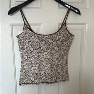 Express Blue and Brown Fitted Crop Camisole